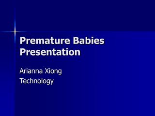 Premature Babies Presentation