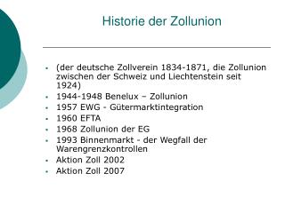 Historie der Zollunion