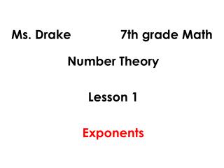 Ms. Drake 7th grade Math