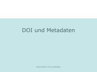 DOI und Metadaten