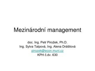 Mezinárodní management