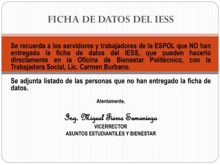 FICHA DE DATOS DEL IESS