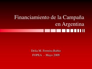Financiamiento de la Campaña en Argentina