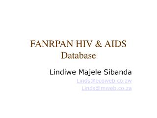 FANRPAN HIV &amp; AIDS Database