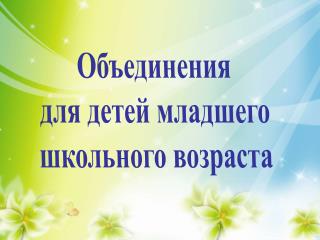 Объединения для детей младшего школьного возраста