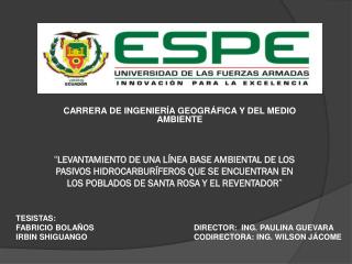 CARRERA DE INGENIERÍA GEOGRÁFICA Y DEL MEDIO AMBIENTE