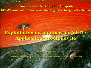 Exploitation des données du VLTI : Application aux étoiles Be