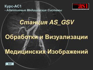 Станция AS_GSV Обработки и Визуализации Медицинских Изображений