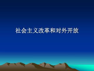 社会主义改革和对外开放