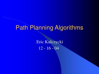 Path Planning Algorithms