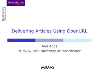 Delivering Articles Using OpenURL