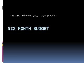 Six month budget