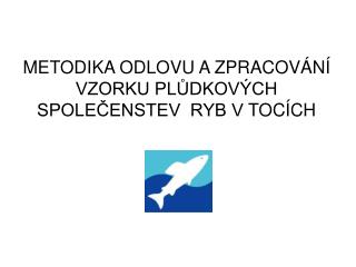 METODIKA ODLOVU A ZPRACOVÁNÍ VZORKU PLŮDKOVÝCH SPOLEČENSTEV RYB V TOCÍCH