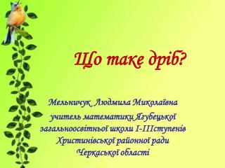 Що таке дріб?