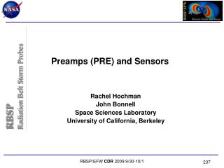 Preamps (PRE) and Sensors