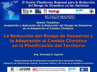 Arq. Graciela E. Oporto Subsecretaria de Planificación Territorial de la Inversión Pública