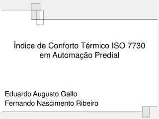 Índice de Conforto Térmico ISO 7730 em Automação Predial