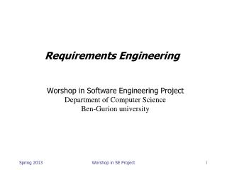Requirements Engineering