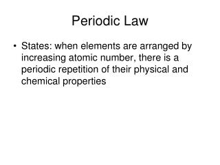 Periodic Law