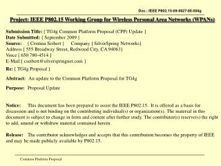 Project: IEEE P802.15 Working Group for Wireless Personal Area Networks (WPANs)