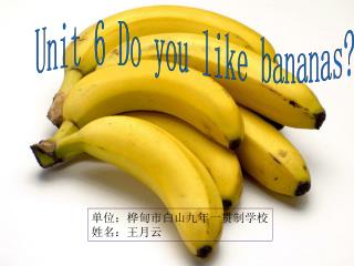 Unit 6 Do you like bananas?