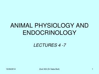 ANIMAL PHYSIOLOGY AND ENDOCRINOLOGY