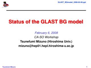 Status of the GLAST BG model
