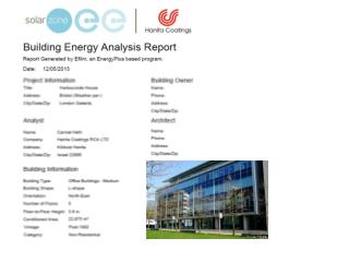 Executive Summary – In support of full Energyplus report 12/05/2013 Highlights
