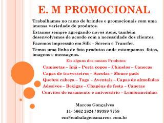 E. M PROMOCIONAL