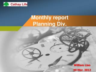 Monthly report Planning Div.