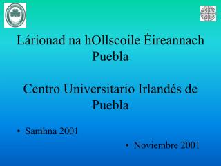 Lárionad na hOllscoile Éireannach Puebla Centro Universitario Irlandés de Puebla