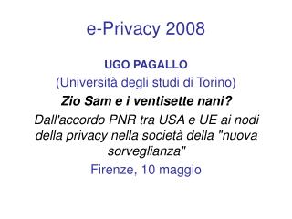 e-Privacy 2008