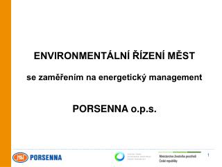 ENVIRONMENTÁLNÍ ŘÍZENÍ MĚST se zaměřením na energetický management
