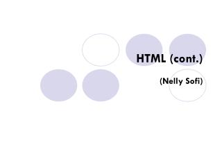 HTML (cont.)