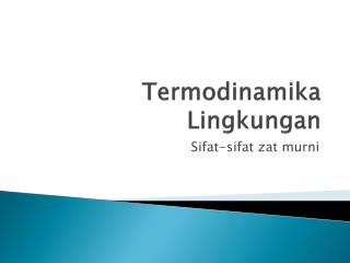 Termodinamika Lingkungan