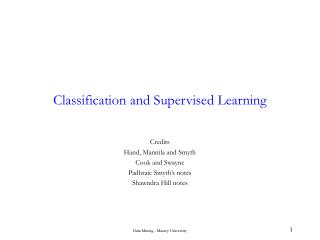 Classification and Supervised Learning