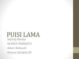 PUISI LAMA