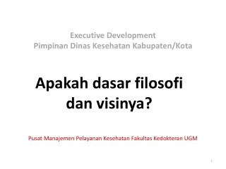 Executive Development Pimpinan Dinas Kesehatan Kabupaten/Kota