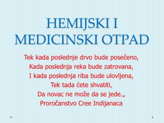 HEMIJSKI I MEDICINSKI OTPAD