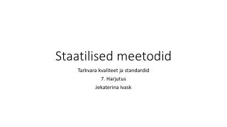 Staatilised meetodid