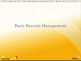 Basic Records Management