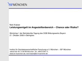 Nick Kratzer Leistungsentgelt im Angestelltenbereich – Chance oder Risiko?