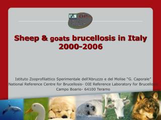 Sheep &amp; goats brucellosis in Italy 2000-2006