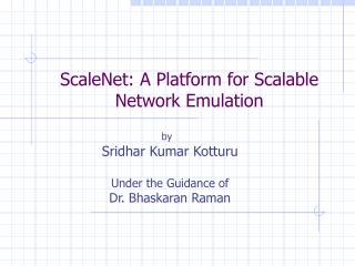 ScaleNet: A Platform for Scalable Network Emulation