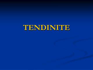 TENDINITE