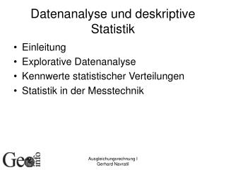 Datenanalyse und deskriptive Statistik