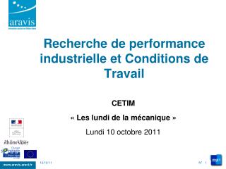 Recherche de performance industrielle et Conditions de Travail