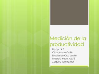 Medición de la productividad