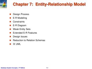 Chapter 7: Entity-Relationship Model