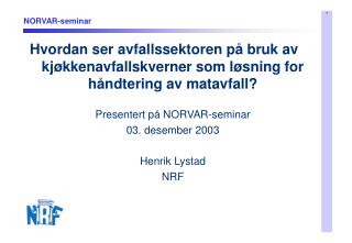 NORVAR-seminar